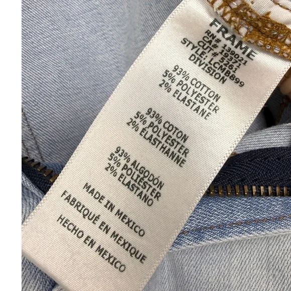 FRAME Le Crop Mini Boot‎ Jeans Women Light Wash Blue Flared Denim Cotton 31 - Picture 4 of 10
